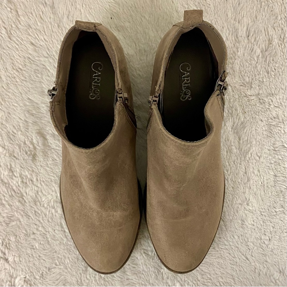 Carlos by Carlos Santana Brie Doe/Taupe Booties Women’s Size 8.5M Vegan Side Zip - Picture 6 of 11